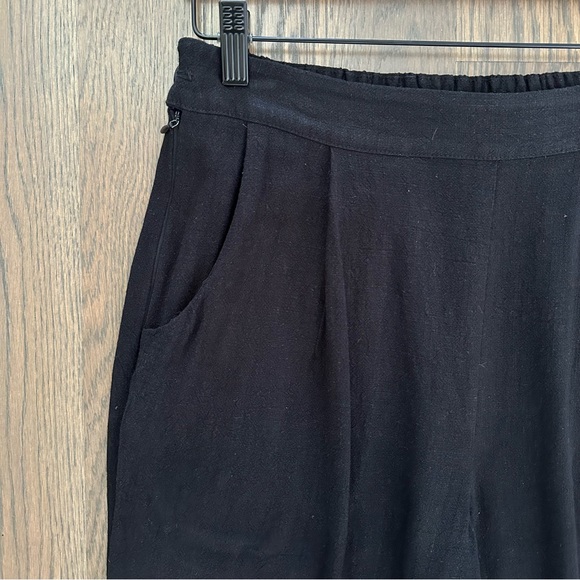 7115 by Szeki Signature Relaxed Tapering Trouser Linen Rayon Blend in Black XL - Picture 4 of 8